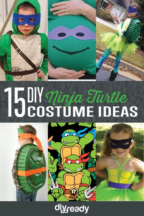 15 ideias DIY tartaruga ninja Traje: Cowabunga! Leonardo Ninja Turtle Costume, Teenage Mutant Ninja Turtles Halloween, Diy Ninja Turtle Costume, Adult Costumes Diy, Ninja Turtle Shells, Diy Ninja, Teenage Mutant Ninja Turtles Costume, Ninja Turtles Costume, Family Costumes Diy