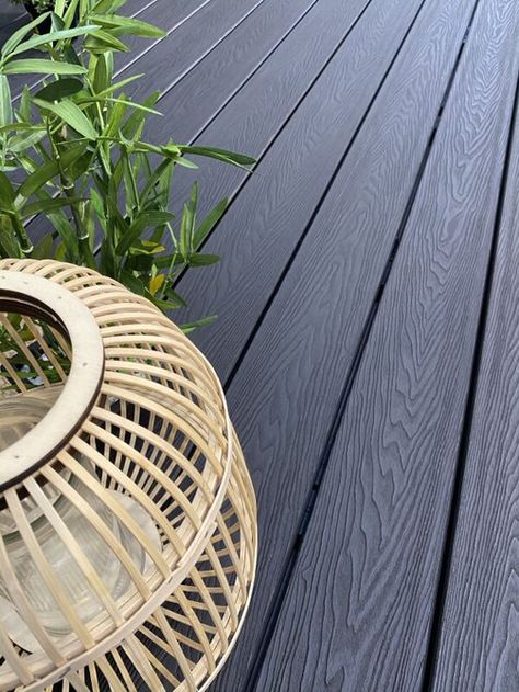 Composite Decking at NeoTimber® Black Decking Ideas Garden, Dark Composite Decking, Charcoal Composite Decking, Black Decking Garden, Dark Grey Decking, Black Composite Decking, Black Wood Deck, Composite Decking Ideas Garden, Charcoal Decking