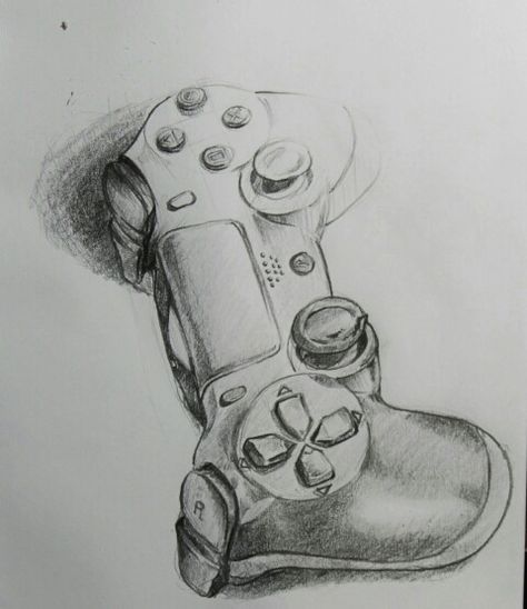 Hard used ps4 controller sketch Ps4 Controller Drawing, Joystick Drawing, Gamer Drawings, Controller Sketch, Ps4 Drawing, Gamer Sketch, Playstation Cake, Traditional Sketches, Sketchbook Prompts