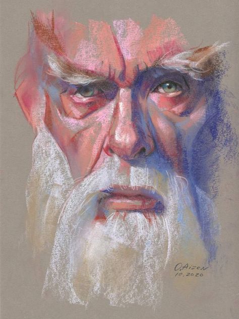 Classic portrait painting featuring an original drawing in realism art style, capturing the essence of James Randi Chalk Pastel Art Portrait, Portrait Pastel Drawing, Chalk Pastel Pencil Art, Hyper Realistic Colour Pencil Drawings, Dry Pastel Portrait, Portrait Soft Pastel, Drawing With Soft Pastels, Oil Pastel Portrait Faces, Oil Pastel Face Portraits