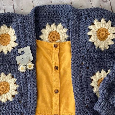 Lion Brand on Instagram: "#ICYMI The Cozy Days Daisy Cardigan Crochet Kit has arrived on lionbrand.com. We're thrilled to share that @allaboutami will be hosting a CROCHET ALONG on January 8th, and it will run for four weeks. Follow her page for more details. . Hue + Me Yarn | 1st 📸 @cadencesclosetco | Pattern: @allaboutami . #crochet #crochetallday #crochetlove #crochetcardigan #sweaterweather" Daisy Crochet Cardigan Pattern, Daisy Cardigan Crochet, Crochet Daisy Cardigan, Crochet Flower Cardigan, Easy Crochet Cardigan, Daisy Cardigan, Flower Cardigan, Car Trip, Cardigan Crochet