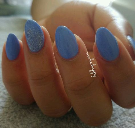 Almond shape dusky blue acrylic nails. Indigo Acrylic Nails, Matte Almond Nails, Nail Art For Summer, Art For Summer, Acrylic Nails Almond, French Manicure Acrylic Nails, Acrylic Nails Almond Shape, Natural Nail Art, Baby Blue Nails