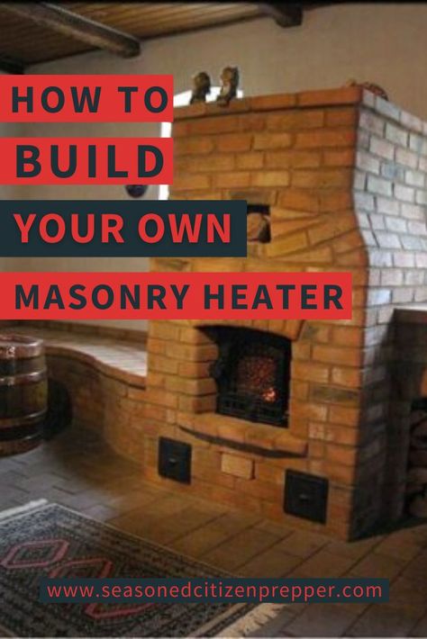 Before starting your project, give yourself a fair background education. Consider whether or not a masonry heater is right for your home by taking into consideration the availability of firewood versus other alternatives. In addition to reading this helpful guide, it is always a good idea to watch explainer videos for DIY tutorials or even visit a fully-functioning masonry heater in person. Diy Masonry Fireplace, Thermal Mass Heater, Masonry Heater With Oven, Masonry Heater Plans, Masonry Heater Fireplace, Harth Fireplace, Off Grid Family, Additions To House Ideas, Fair Background