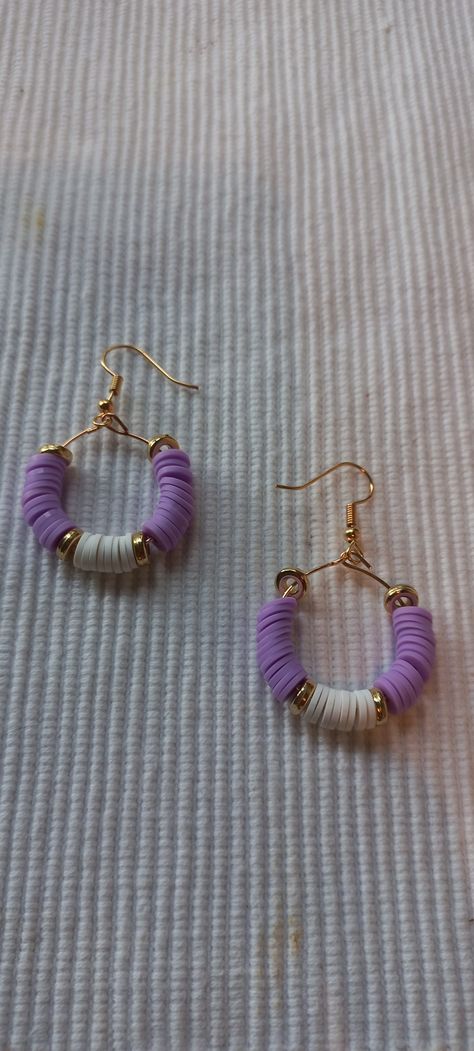 Round purple clay bead earings Purple Clay Bead Bracelet, Casual Preppy Outfits, Clay Bead, Bracelet Ideas, Bracelet Crafts, Clay Beads, Preppy Outfits, Beaded Bracelets, Boutique