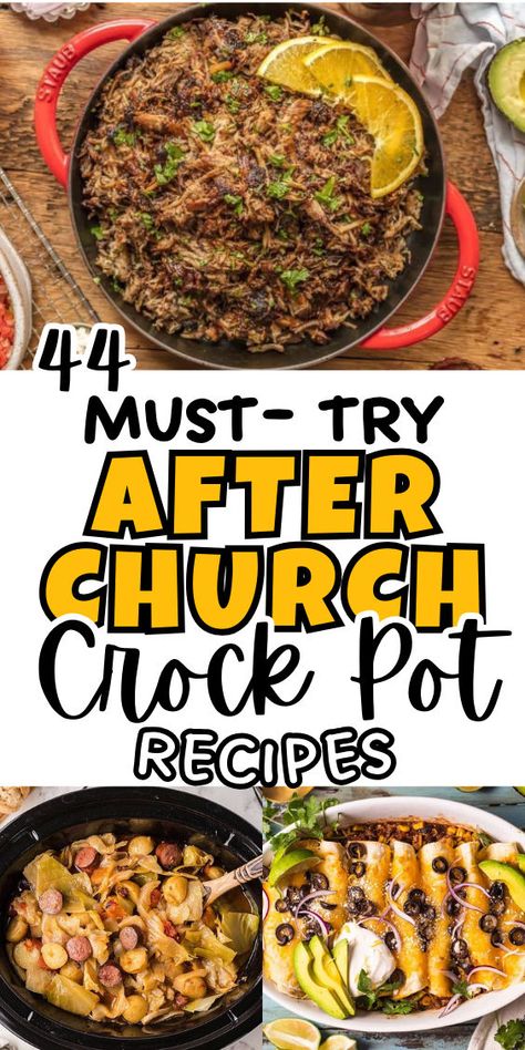 After church slow cooker recipe ideas Easy Sunday Crockpot Meals, Slow Cooker Sunday Dinner, Sunday Lunch Ideas After Church, Crockpot Recipes Dump, Potluck Recipes Crockpot, Crockpot Sunday Dinner, Casserole Crockpot, Dump Recipes, 2023 Recipes