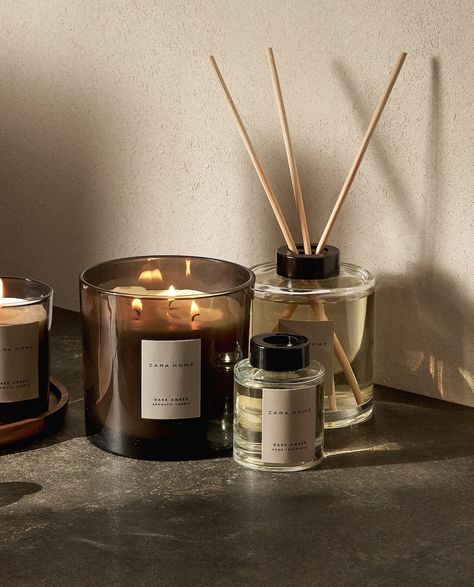 Home Zara Home Style, Home Aesthetic, Zara Home, Aesthetic Room, Reed Diffuser, Amber, Zara, Candles, House Styles