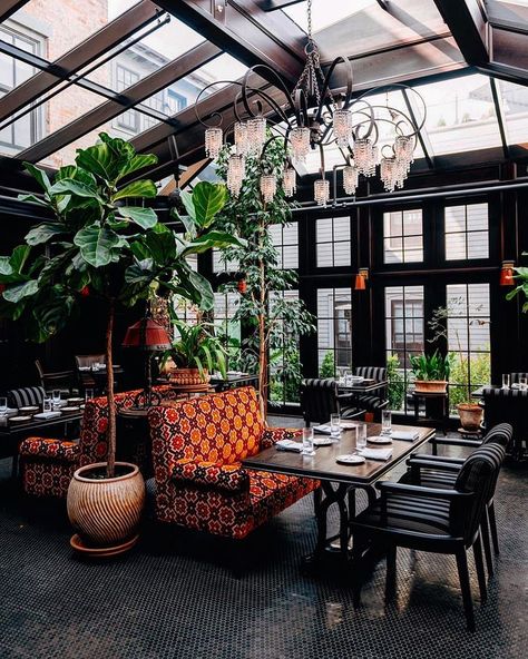 The Maker Hotel (@themakerhotel) • Instagram photos and videos Plant Restaurant, Maker Hotel, Conservatory Decor, Conservatory Kitchen, Glass Conservatory, Joe Thomas, Indochine Style, Hudson New York, Restaurant Aesthetic