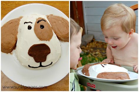 Puppy dog cake - one of 15 Awesome Birthday Cakes for Kids Easy Dog Themed Birthday Cake, Dog Cakes For Kids, Awesome Birthday Cakes, Dog Bday, Puppy Dog Cakes, Dogs Cake, Puppy Birthday Cakes, Cakes For Kids, Cake Dog