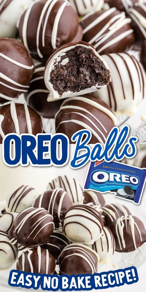 These Oreo balls feature all the yummy creamy and chocolatey goodness of an Oreo cookie in bite-size form. Oreo Ball Cookies, Vanilla Oreo Cookies, Oreo Rum Balls, Turkey Oreo Balls, Thanksgiving Desserts Oreo, Christmas Oreo Recipes, Oreo Peanut Butter Balls, Simple Oreo Dessert, Thanksgiving Oreo Truffles