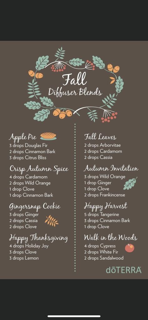 Fall Essential Oils, Fall Diffuser Blends, Doterra Diffuser Blends, Soya Mumu, Doterra Essential Oils Recipes, Essential Oil Diffuser Blends Recipes, Diy Kosmetik, Home Smell, Essential Oil Diffuser Recipes