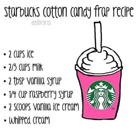 Yum Cotton Candy Flavored Things, Cotton Candy Refresher, Boujee Drinks, Cotton Candy Smoothie, Cotton Candy Frappe, Event Drinks, Cotton Candy Recipe, Cotton Candy Frappuccino, Starbucks Drinks Diy