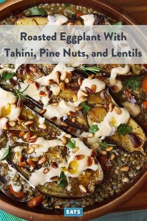 Stewed Lentils, Eggplant Roasted, Lentils Recipe, Meal Prep Plans, Roasted Eggplant, Roast Eggplant, Tahini Sauce, Lentil Recipes, Eggplant Recipes