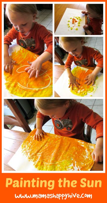 Solitary Play Activities, Sun Activities For Infants, Sun Art Activity, Weather Infant Activities, Sun Sensory Activities, Weather Activities For Infants, Sun Activities For Toddlers, Sun Crafts For Toddlers, Painting Activities For Toddlers