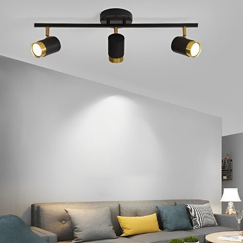 This track spotlight is made of aluminum material, which is durable and rust proof, with a delicate and smooth texture. The simple appearance of the lamps shows a classic industrial minimalist style. The lamp head of the surface mounted ceiling lighting can be rotated and adjusted arbitrarily at 350°, and can also be adjusted up and down at 90°. It can change the lighting angle according to the demand to meet different lighting needs. The light source of the ceiling track spotlight can be replac Track Spotlights, Nordic Lamp, Farmhouse Ceiling Fan, Industrial Minimalist, Lamp Head, Circle Light, Flush Mount Ceiling Fan, Fan Lamp, Ceiling Lighting