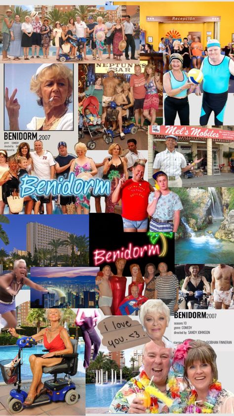 this program has my heart ♥️ #benidorm #tvshow Jake Canuso, Benidorm Tv Show, Swift Wallpaper, Spanish Culture, Scrapbook Stickers Printable, Stickers Printable, Benidorm, Comedy Films, Maze Runner