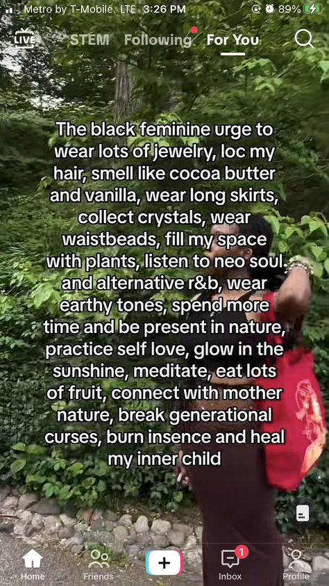 Earthy Neo Soul Aesthetic, Spiritual Goddess Aesthetic, Black Girlhood Core Aesthetic, The Black Feminine Urge To, Hippie Black Femininity Aesthetic, Spiritual Black Aesthetic, Earthy Feminine Aesthetic, Black Feminine Urge, Earthy Spiritual Aesthetic