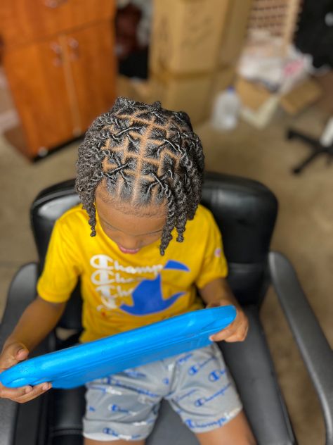 Kids Dreads Hairstyles Boys, Criss Cross Locs Style, Rope Style Locs, Boys Locs Hairstyles, Kids Hairstyles Boys Black, Boys Loc Styles With Fade, Kid Dread Styles, Toddler Dreads Locks Boys, Kid Loc Styles Boys