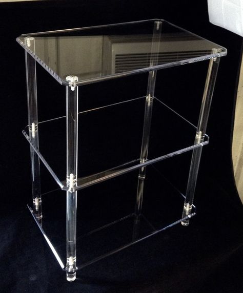 Clear Acrylic Lucite Freestanding by OneStopPlasticShop on Etsy Tv Stand Shelf, Bookshelf Tv Stand, Freestanding Bookshelf, Bookshelf Tv, Lucite Desk, Diamond Furniture, Bookshelves With Tv, Lucite Furniture, Tv Stand Shelves