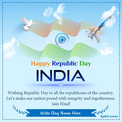 Write Name On Republic Day Wishes For Whatsapp Status Republic Day Message, Happy Republic Day Wishes, Republic Day Images, Tricolor Flag, Republic Day Status, Republic Day Wishes, India Republic Day, Republic Day Photos, Flag Of India