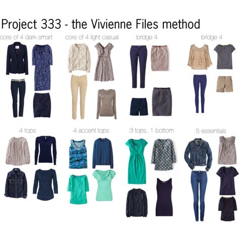 Project 333--a great solution to a problem of the privileged...great to simplify with these visuals... Project 333 Summer, 333 Project Capsule Wardrobe, Project 333 Spring, 333 Project, Women Capsule Wardrobe, Clothes Capsule Wardrobe, Project 333, Vivienne Files, Minimal Wardrobe