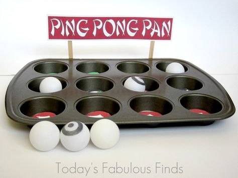 Today's Fabulous Finds: Kids Boredom Buster: 'Ping Pong Pan' Game with Free Printable Diy Carnival Games For Kids, Diy Carnival Games, Ping Pong Games, Carnival Games For Kids, Diy Party Games, Birthday Sleepover, Church Games, Diy Carnival, Pong Game