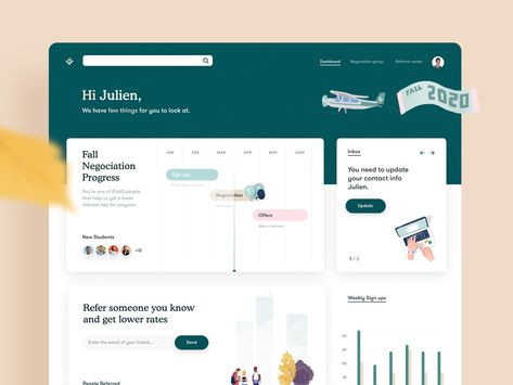 Dashboard Design for FinTech / Banking Website by Julien Renvoye for Voila on Dribbble Fintech Dashboard, Web Application Design, Minimalist Web Design, Web Design Mobile, Dashboard Ui, App Design Inspiration, Application Design, Dashboard Design, Web Design Trends