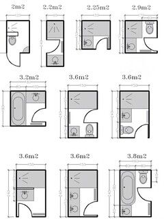 Small bathroom layouts, interior design | www.pickcomfort.co… | Flickr تصميم دورة مياه, Small Bathroom Floor Plans, Small Bathroom Plans, Bathroom Layout Ideas, Bathroom Layout Plans, Small Full Bathroom, Bilik Air, Small Bathroom Layout, Bathroom Dimensions