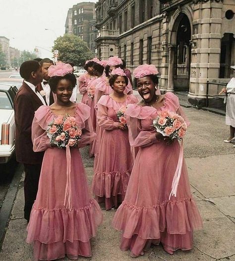 A Wedding Party In Harlem, New York City, 1983 (By Thomas Hoepker) Bella Disney, Wedding Procession, 1970s Wedding, 1960s Wedding, Harlem New York, 2 Broke Girls, Beautiful Beach Wedding, Frilly Dresses, Bridesmaid Party