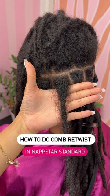 Products To Retwist Locs, How To Do Retwist, How To Do A Retwist, How To Retwist Locs, Comb Retwist, Fresh Retwist Locs, Nappstar Locs, How To Retwist Your Own Locs, How To Retwist Dreads