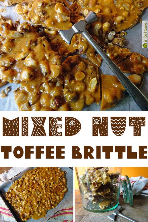 Mixed Nut Brittle Recipe, Toffee Brittle, Candies Recipes, Nut Brittle, Brittle Recipes, Pumpkin Seed Recipes, Toffee Recipe, Uk Recipes, Spiralizer Recipes