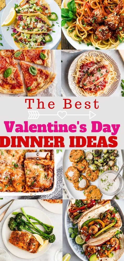 Valentine's Dinner Ideas to impress your sweetheart! If you’re planning a night in with your sweetie or making dinner for the kids, these delicious dishes will make your meal just as special as if you had gone out. We've got romantic Italian meals, special seafood options, flavorful Mexican meal ideas and other cozy favorites, like breakfast for dinner. Great ideas just for him or even for the whole family! Some healthy options too! #valentines #datenight #valentinesdinner #dinnerideas #recipes Mexican Meal Ideas, Dinner Ideas To Impress, Family Valentines Dinner, Valentine's Dinner, Italian Meals, Romantic Italian, Making Dinner, Romantic Meals, Dinner Restaurants