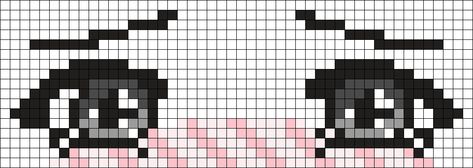 Pixel Art Anime Eyes, Anime Eye Pixel Art, Pixel Eyes Art, Anime Eyes Pixel Art, Crochet Grid Patterns Anime, Perler Bead Anime, Pixel Art Anime Easy, Pixel Drawing Anime, Pixel Art Eyes