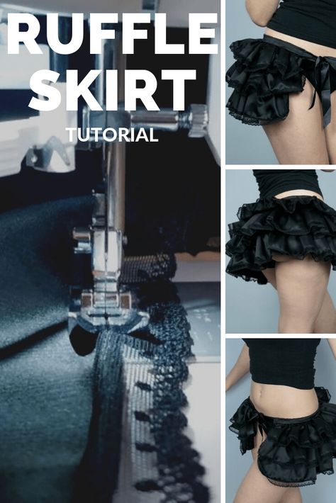 Ruffle Skirt Tutorial, How To Make A Ruffle, Burlesque Outfit, Diy Ruffle, Diy Tulle, Bustle Skirt, Burlesque Costumes, Upcycle Clothes Diy, Burlesque Costume