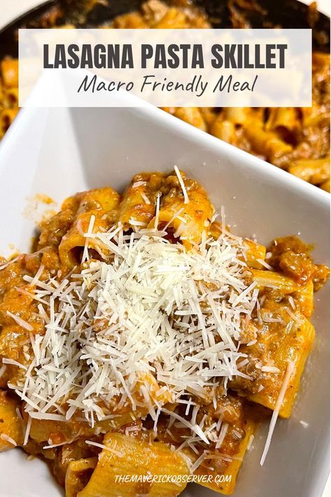 Oh Snap Macros Lazy Lasagna, Crock Pot Recipes Macro Friendly, Macro Friendly Skillet Lasagna, Macro Friendly Pasta Sauce, Filling Macro Friendly Meals, Macro Friendly Alfredo, Macro Meals Dinner, Healthy Macros Meals, Lili Eats And Tells Recipes