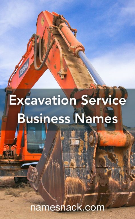 10 strong names for your excavation service business. Excavation Business, Buisness Name Ideas, Excavation Construction, Construction Marketing, Strong Names, Contracting Company, Catchy Names, Farm Business, Service Business