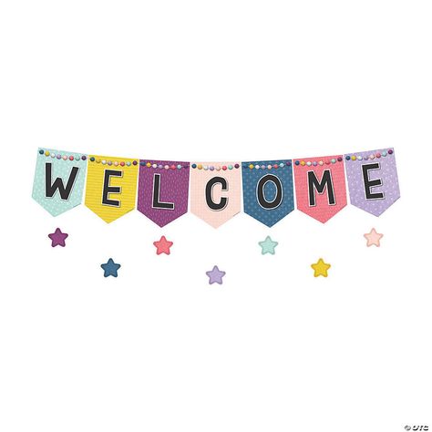 Oh Happy Day Welcome Sign - 60 Pc. | Oriental Trading Welcome Background, Welcome To Class, Calm Colors, Welcome Message, Oh Happy Day, Teacher Created Resources, Welcome Banner, Descriptive Writing, You're Amazing