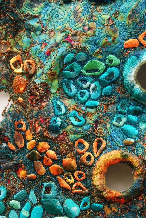 ~ It's a Colorful Life ~ — Artist Sue Hotchkis A Level Textiles, Creative Textiles, Textile Fiber Art, Fibre Art, Textile Crafts, Tableau Art, Contemporary Abstract Art, Arte Inspo, A Level Art