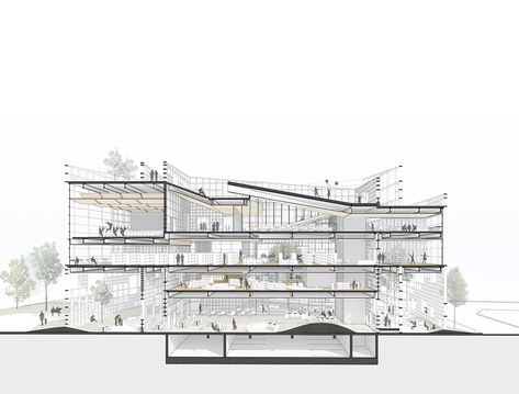 In–between Everyday on Behance Section Drawing Architecture, Concept Board Architecture, Sectional Perspective, Big Living Room, Landscape Architecture Diagram, Timber Architecture, Architecture Presentation Board, Architecture Concept Diagram, Architecture Design Drawing