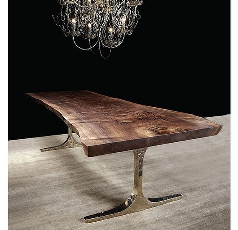 Hudson Furniture Knight Base Table Hudson Furniture, Slab Table, Dining Table Design, Furniture Dining Table, Modern Dining Table, Solid Wood Furniture, Wooden Table, Cheap Home Decor, Wooden Tables