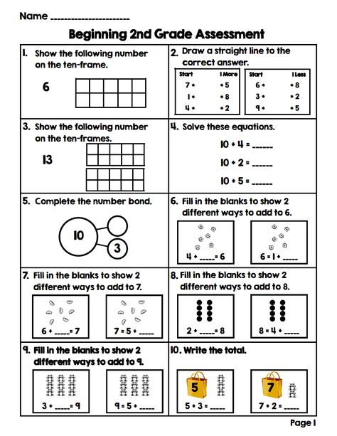 2nd Grade Ideas, Grade 2 Math, Free Printable Math Worksheets, Math Assessment, 2nd Grade Math Worksheets, 2nd Grade Worksheets, Printable Math Worksheets, 2nd Grade Classroom, Second Grade Math