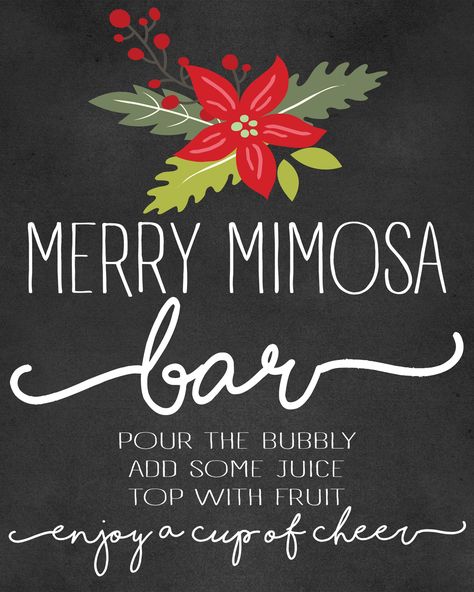 Merry Mimosa Bar, Christmas Mimosa Bar, Christmas Brunch Party, Xmas Brunch, Christmas Morning Brunch, Brunch Sign, Georgia Trip, Christmas Entertainment, Gift Games