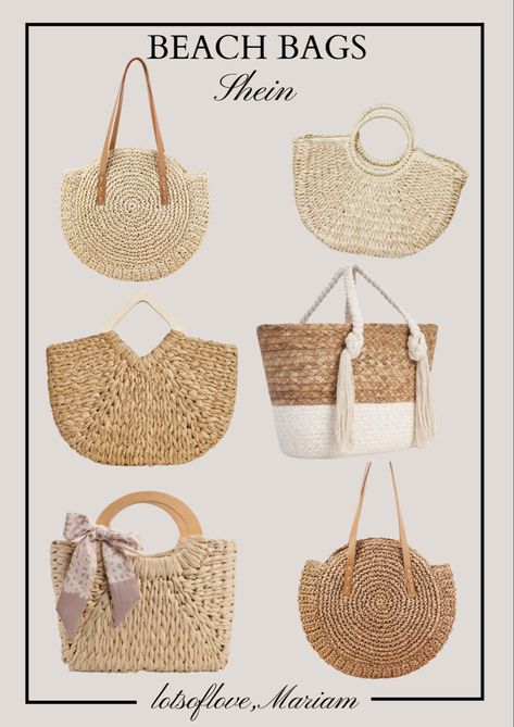 Beach bag Elegant Beach Bag, Bags From Shein, Beach Bags Totes, Sea Vibes, Y2k Handbag, Straw Beach Bag, Holiday Bag, Handmade Handbags, Beach Bags