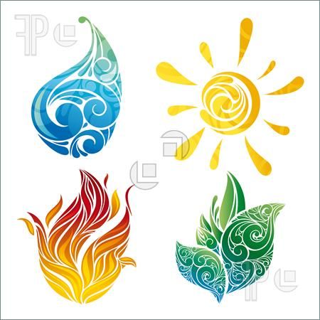 5 Elements Of Nature Illustration, Fire Symbols, Water Symbols, 5 Elements Of Nature, Element Tattoo, Water Symbol, Nature Symbols, Water And Fire, Elements Tattoo