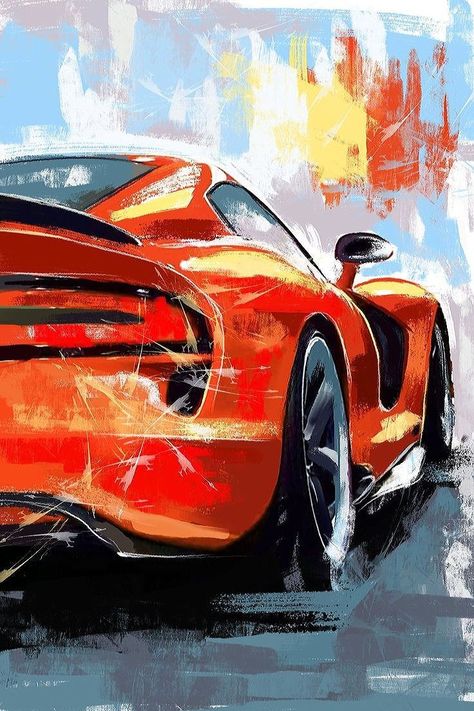 Car Painting Ideas, Cars Painting, Car Dodge, Painting Classic, Gray Wolf, Automotive Artwork, Racing Art, Car Artwork, Garage Art