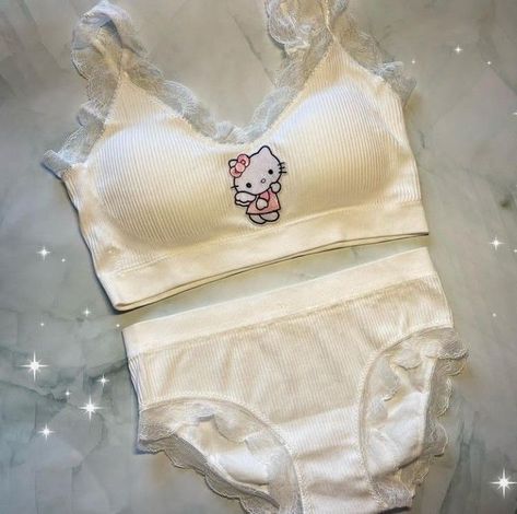 Aged Clothing, Kitty Clothes, Anime School, Cotton Bra, Hello Kitty Clothes, Cosplay Kawaii, Pretty Bras, Girl Cat, Model Fitness