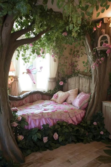 25 Magical Fairy Bedroom Ideas for a Touch of Whimsy - Roomy Retreat Furniture Design For Bedroom, Fairy Forest Bedroom, Fairy Beds, Whimsical Rooms, Enchanted Backyard, Swiftie Bedroom, Fairy Bedroom Ideas, Forest Bedroom Ideas, Enchanted Bedroom Ideas