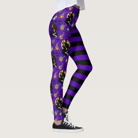 Halloween Purple, Halloween Leggings, Purple Halloween, Scary Makeup, Cadeau Photo, Halloween Decorations Indoor, Striped Leggings, Halloween Haunt, Fall Fun