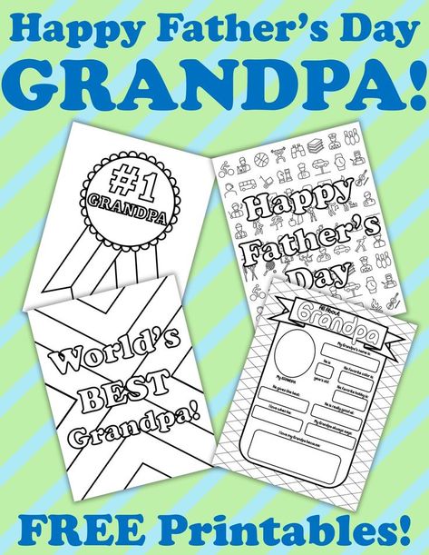 Help your kids spread extra love to Grandpa this Father's Day with these free printables he's sure to love and display proudly! Uncles Day, Fathers Day Coloring Page, Sarah's Day, Father's Day Printable, Encouragement Gifts, Free Printable Coloring, Fathers Day Cards, Color Free, Color Card