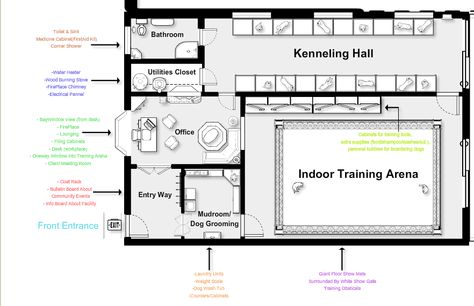 My Building BluePrints For My Private Business... #2 (close up of inside building layout) Dog Kennel Blueprints Floor Plans, Grooming Salon Layout Ideas, Dog Boarding Layout Floor Plans, Dog Daycare Floor Plans, Dog Grooming Floor Plans, Kennel Business Layout, Dog Breeding Kennels Ideas Indoor, Dog Daycare Design Floor Plans, Dog Kennel Floor Plans