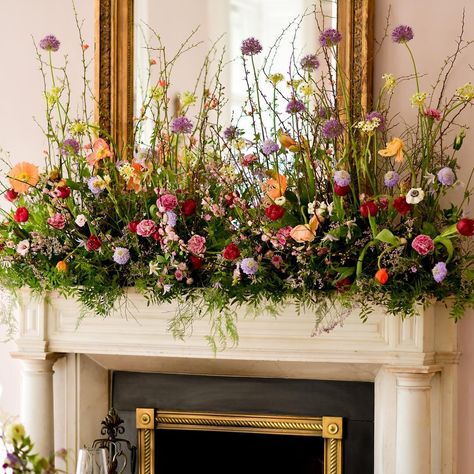 Flowers On Mantle Wedding, Floral Mantle Wedding, Wedding Flowers Mantle, Mantle Floral Arrangements Wedding, Mantle Wedding Flowers, Wedding Mantel Flowers, Mantel Floral Arrangements Wedding, Fireplace Floral Arrangements, Flowers On Mantle